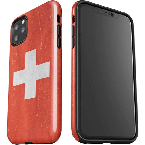 Switzerland Flag Distressed iPhone 11 Pro Max Impact Case